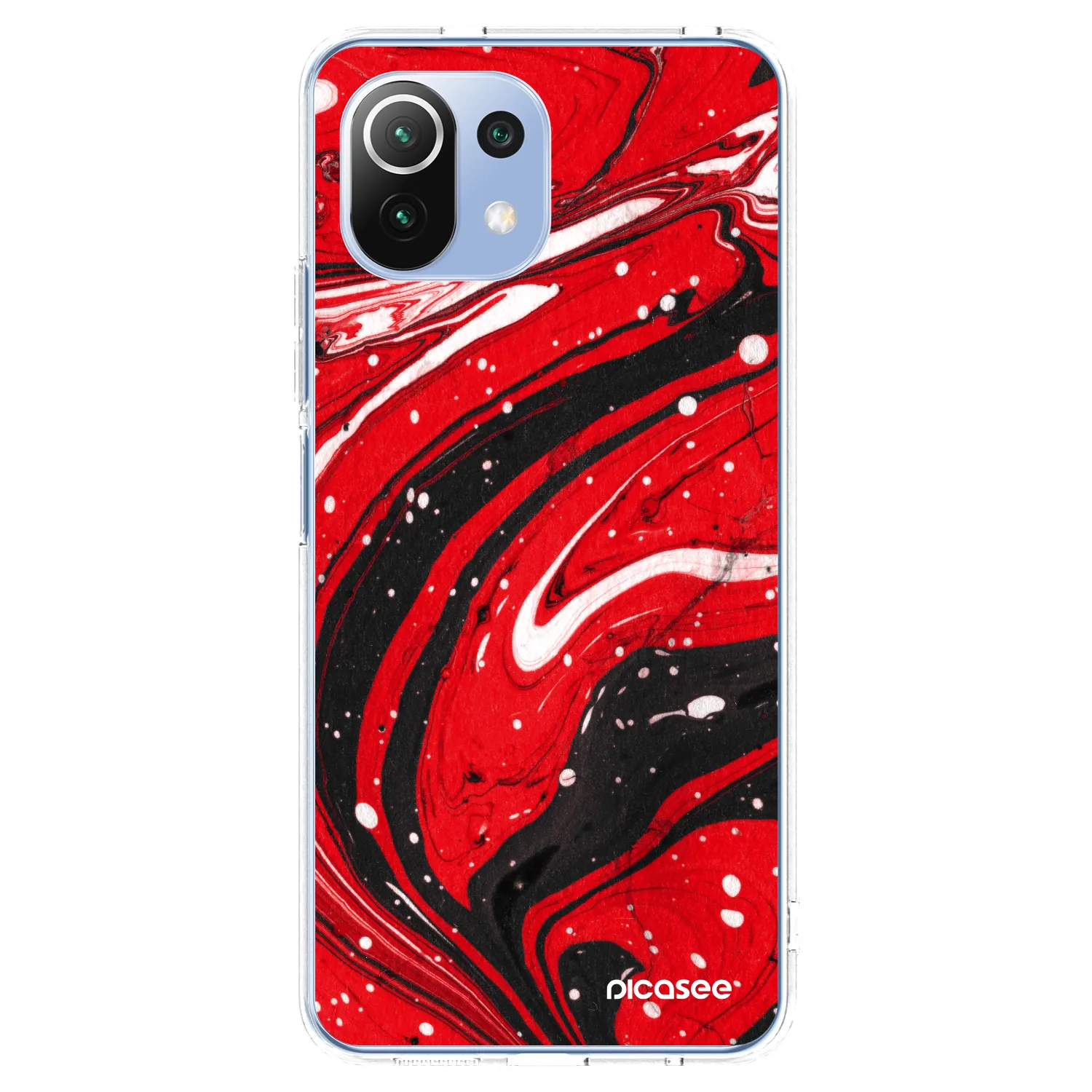 Picasee Xiaomi 11 Lite 5G NE Hülle - Transparentes Silikon - Red black