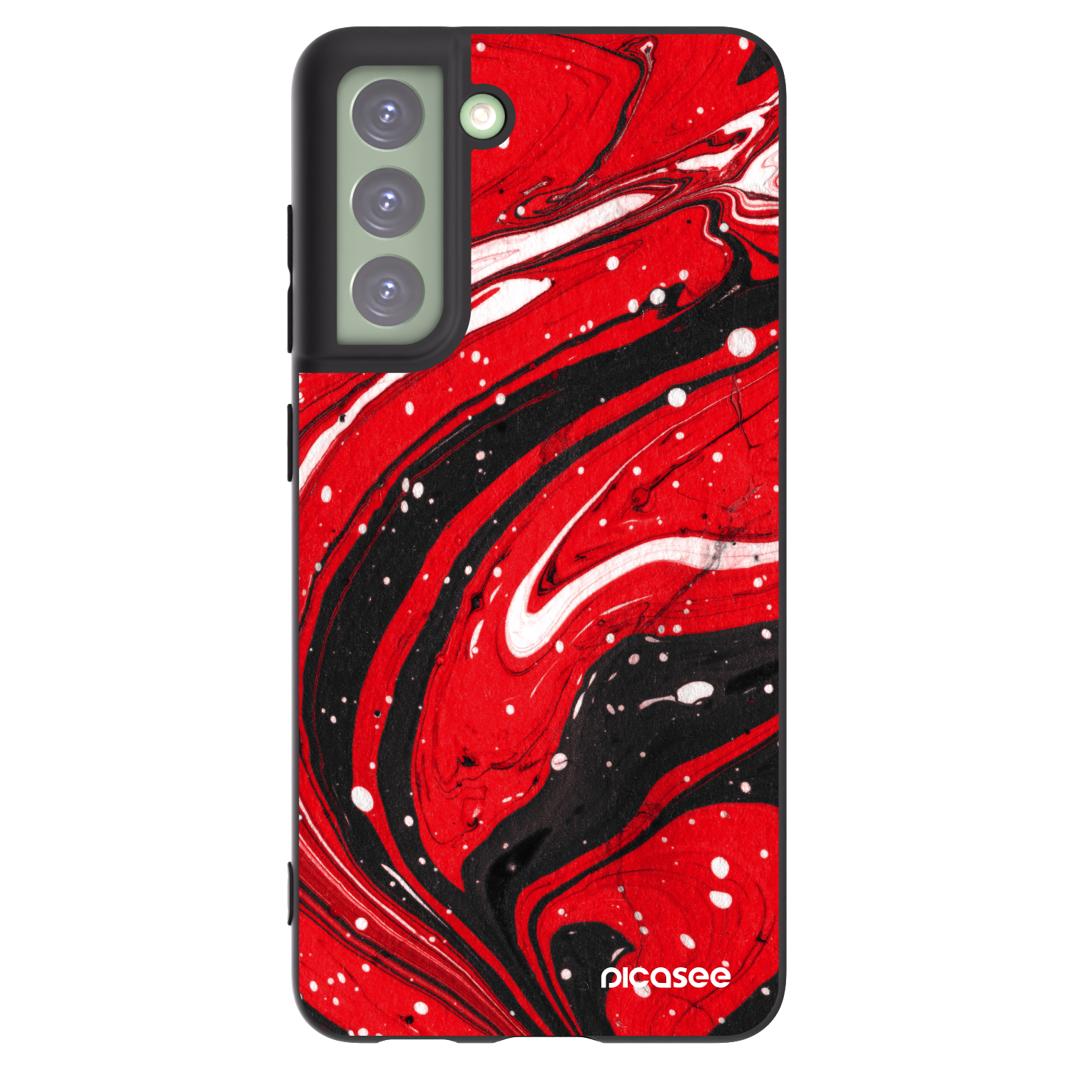 Picasee Samsung Galaxy S21 FE 5G Hülle - Schwarzes Silikon - Red black