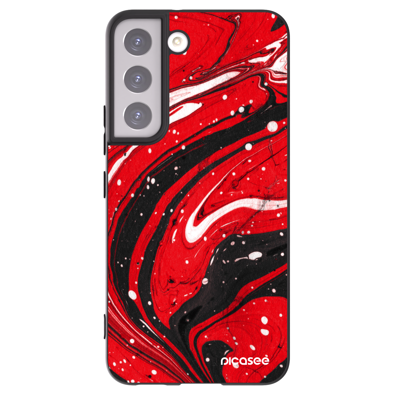 Picasee Samsung Galaxy S22 5G Hülle - Schwarzes Silikon - Red black