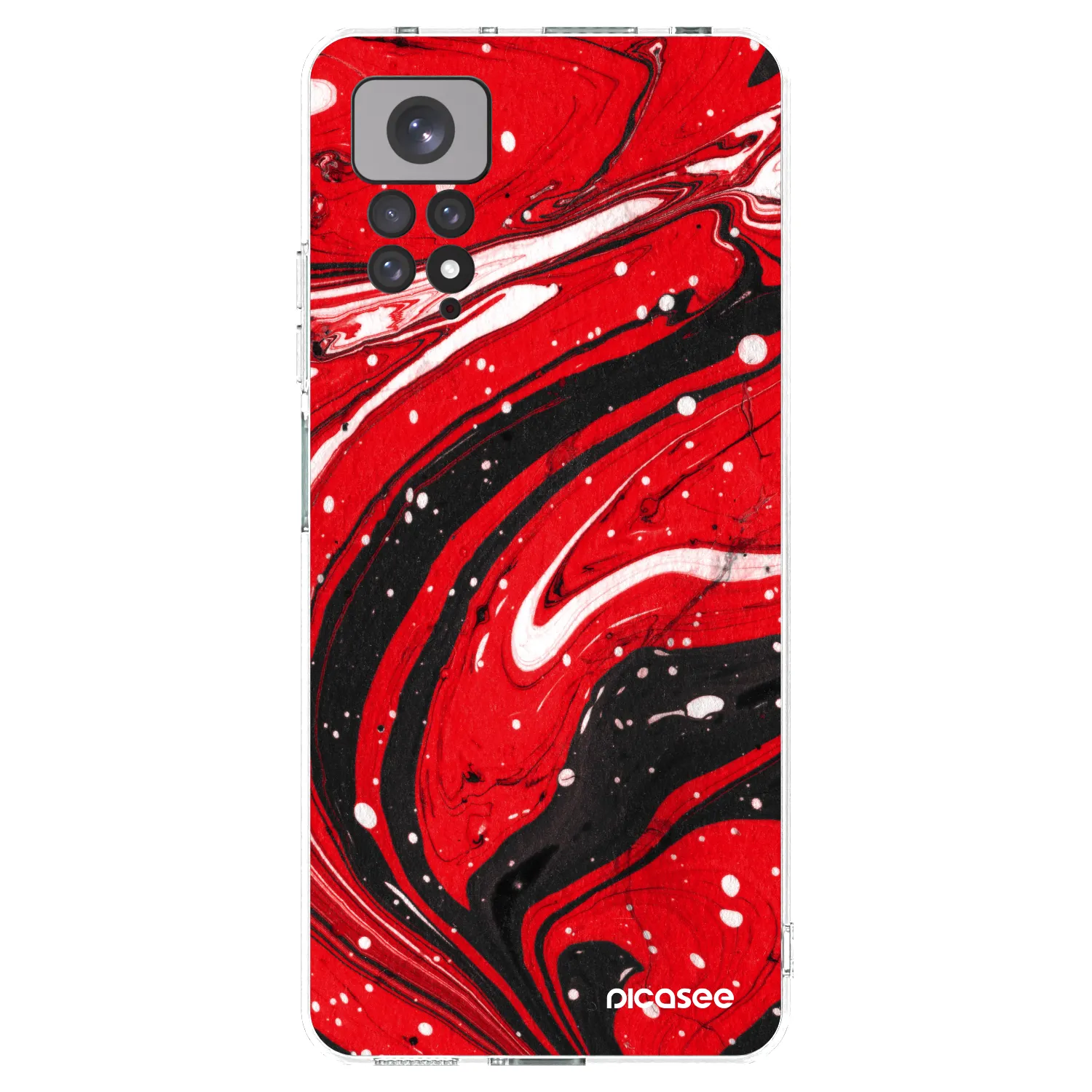 Picasee Xiaomi Redmi Note 11S 4G Hülle - Transparentes Silikon - Red black