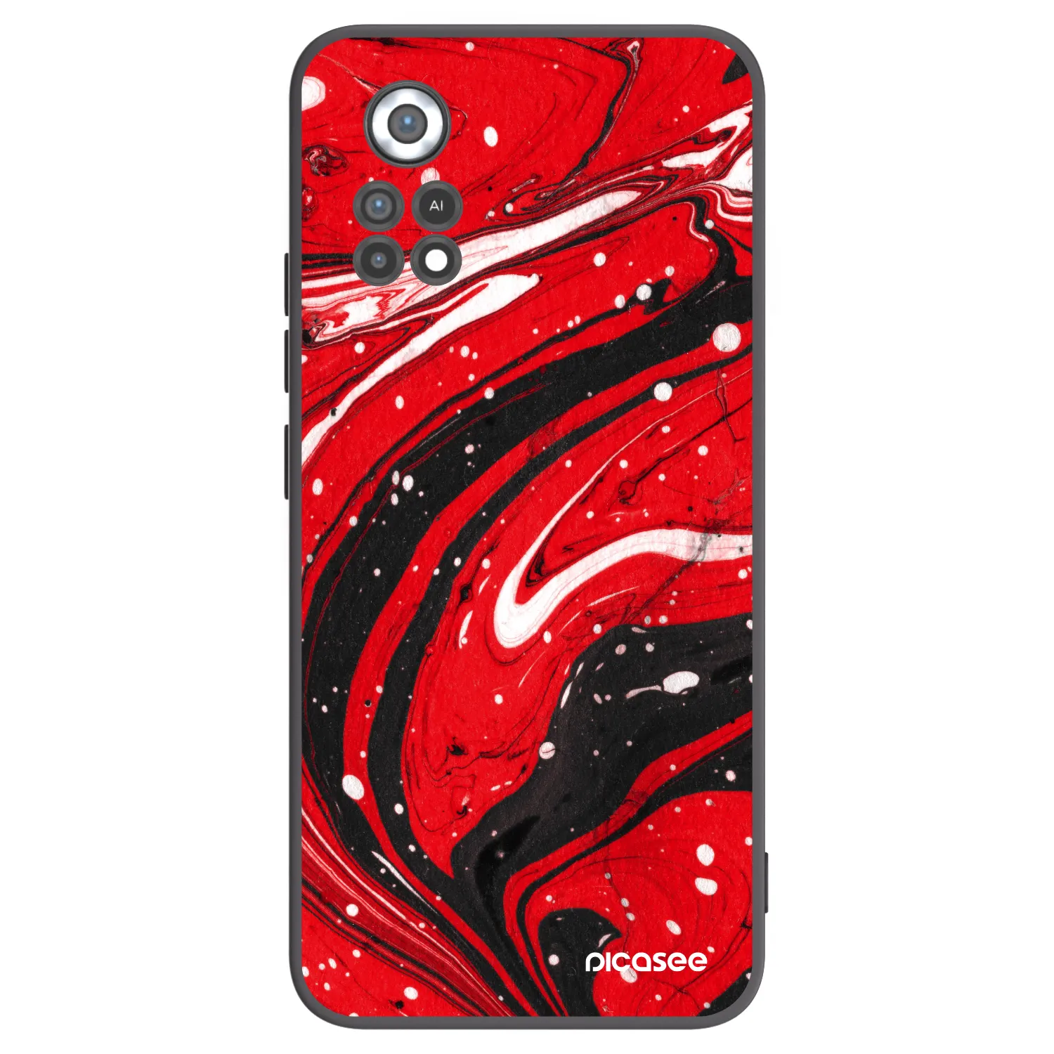 Picasee Xiaomi Poco X4 Pro 5G Hülle - Schwarzes Silikon - Red black