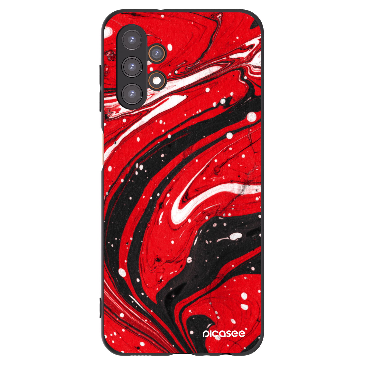 Picasee Samsung Galaxy A13 4G A135 Hülle - Schwarzes Silikon - Red black
