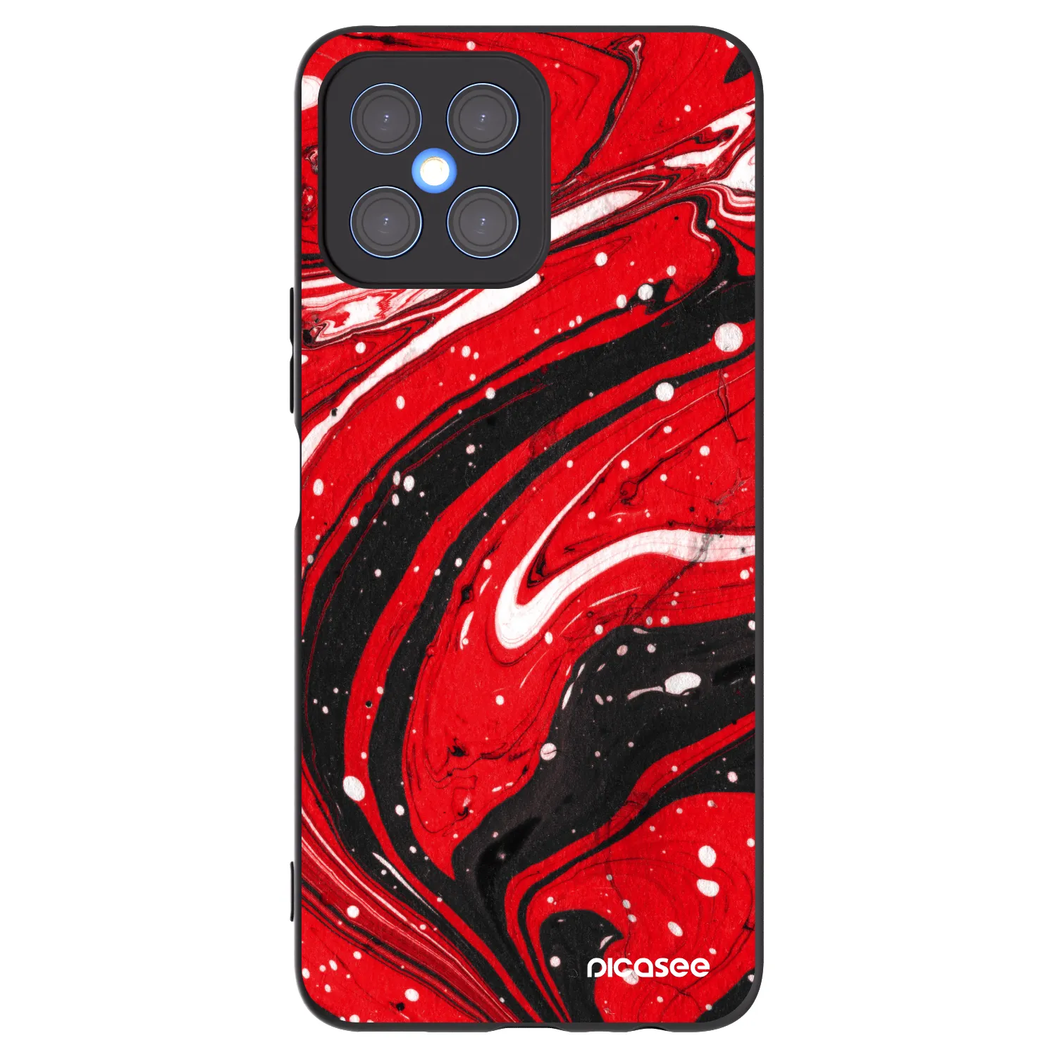 Picasee Honor X8 4G Hülle - Schwarzes Silikon - Red black