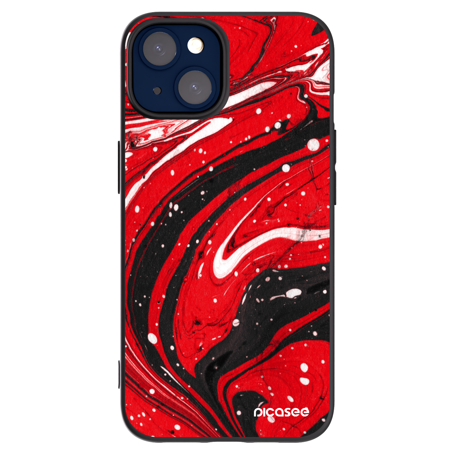 Picasee Apple iPhone 14 Hülle - Schwarzes Silikon - Red black