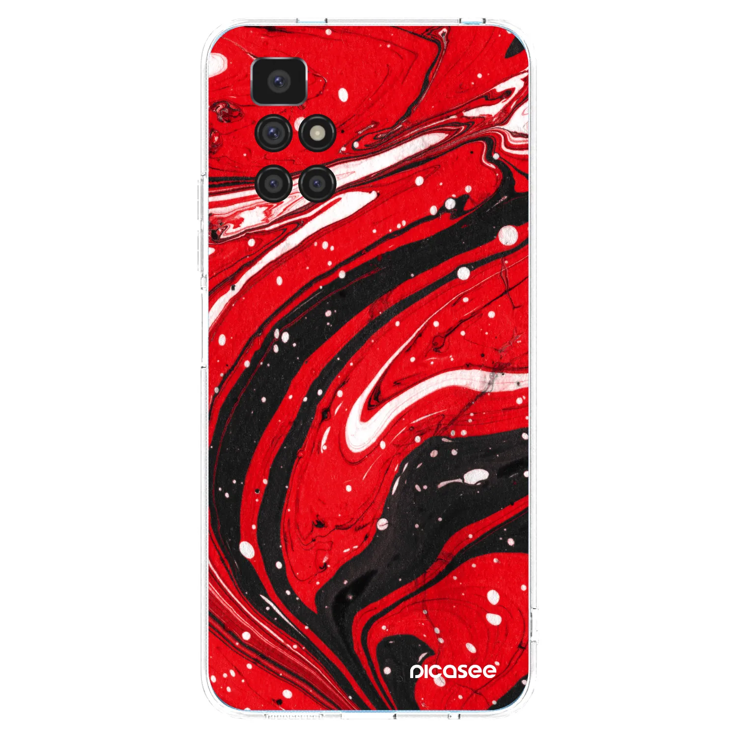 Picasee Xiaomi Redmi 10 (2022) Hülle - Transparentes Silikon - Red black