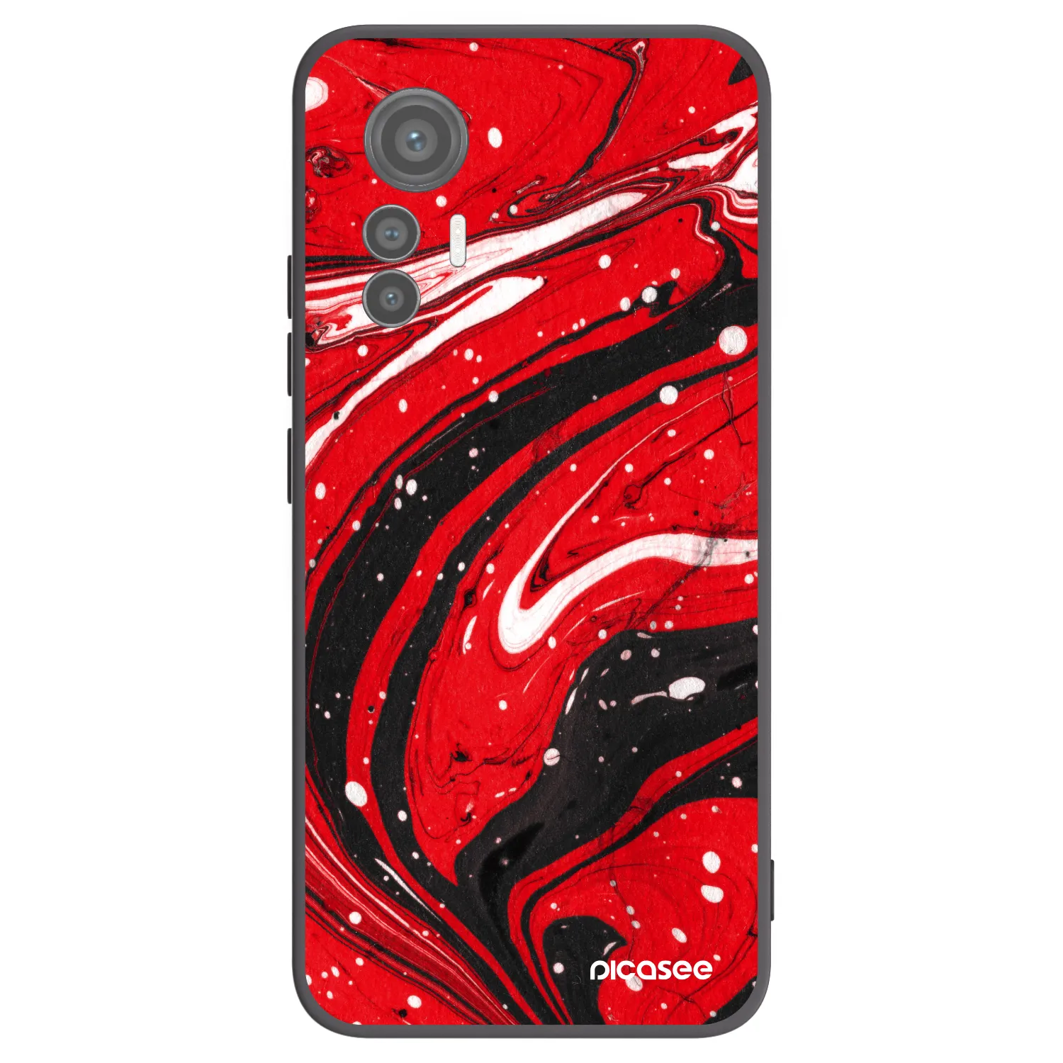 Picasee Xiaomi 12 Lite Hülle - Schwarzes Silikon - Red black