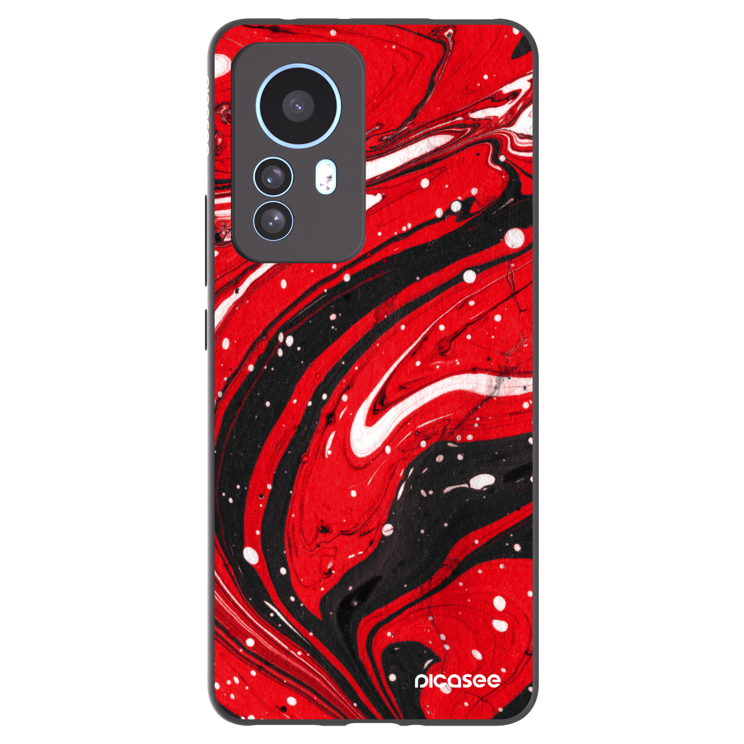 Picasee Xiaomi 12T Pro Hülle - Schwarzes Silikon - Red black
