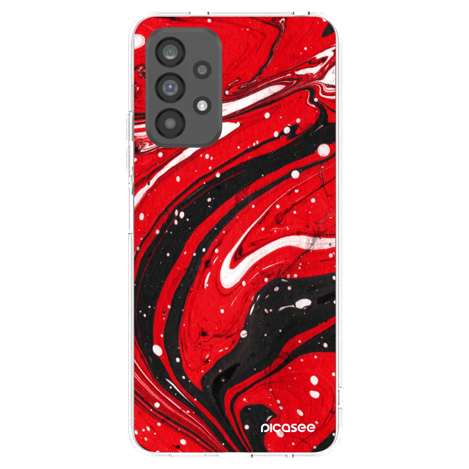 Picasee Samsung Galaxy A73 5G Hülle - Transparentes Silikon - Red black