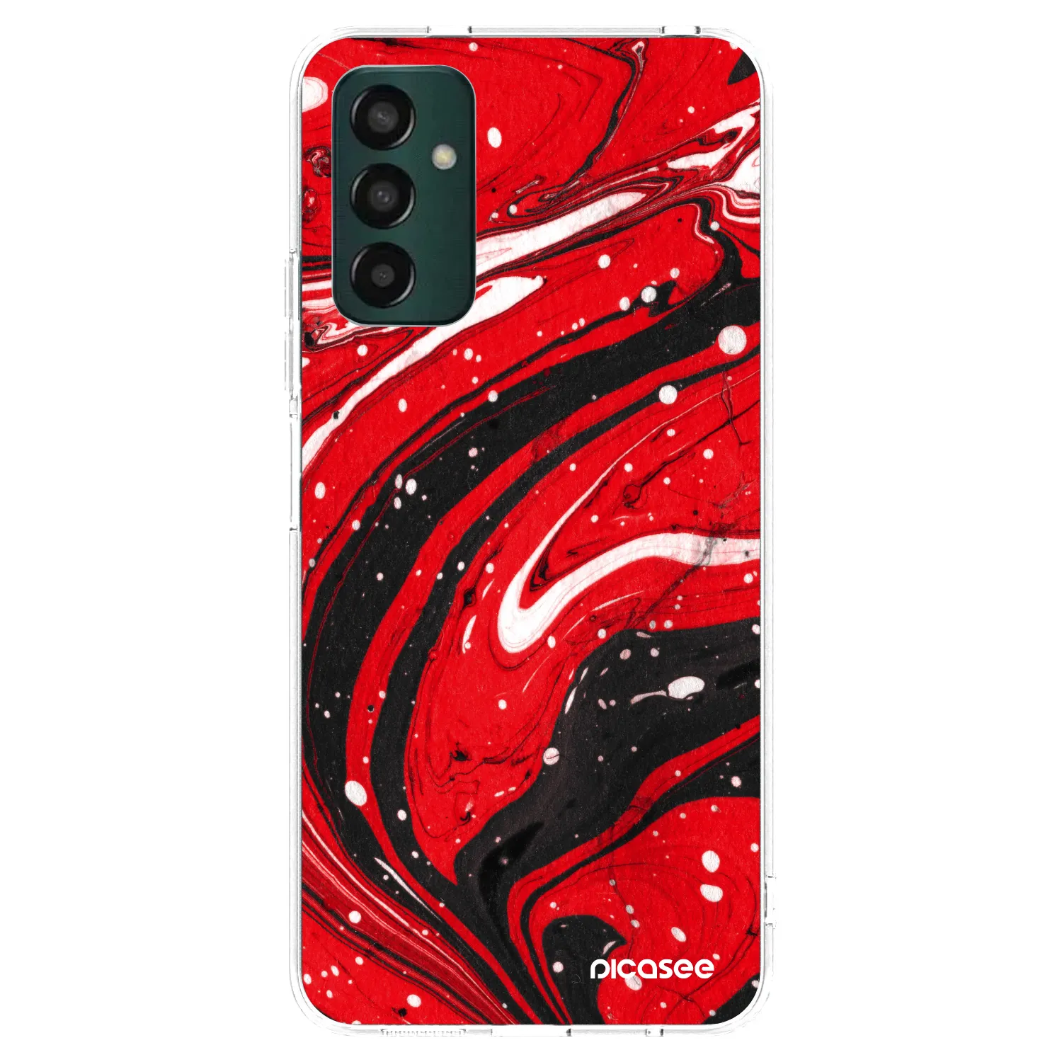 Picasee Samsung Galaxy M23 5G Hülle - Transparentes Silikon - Red black