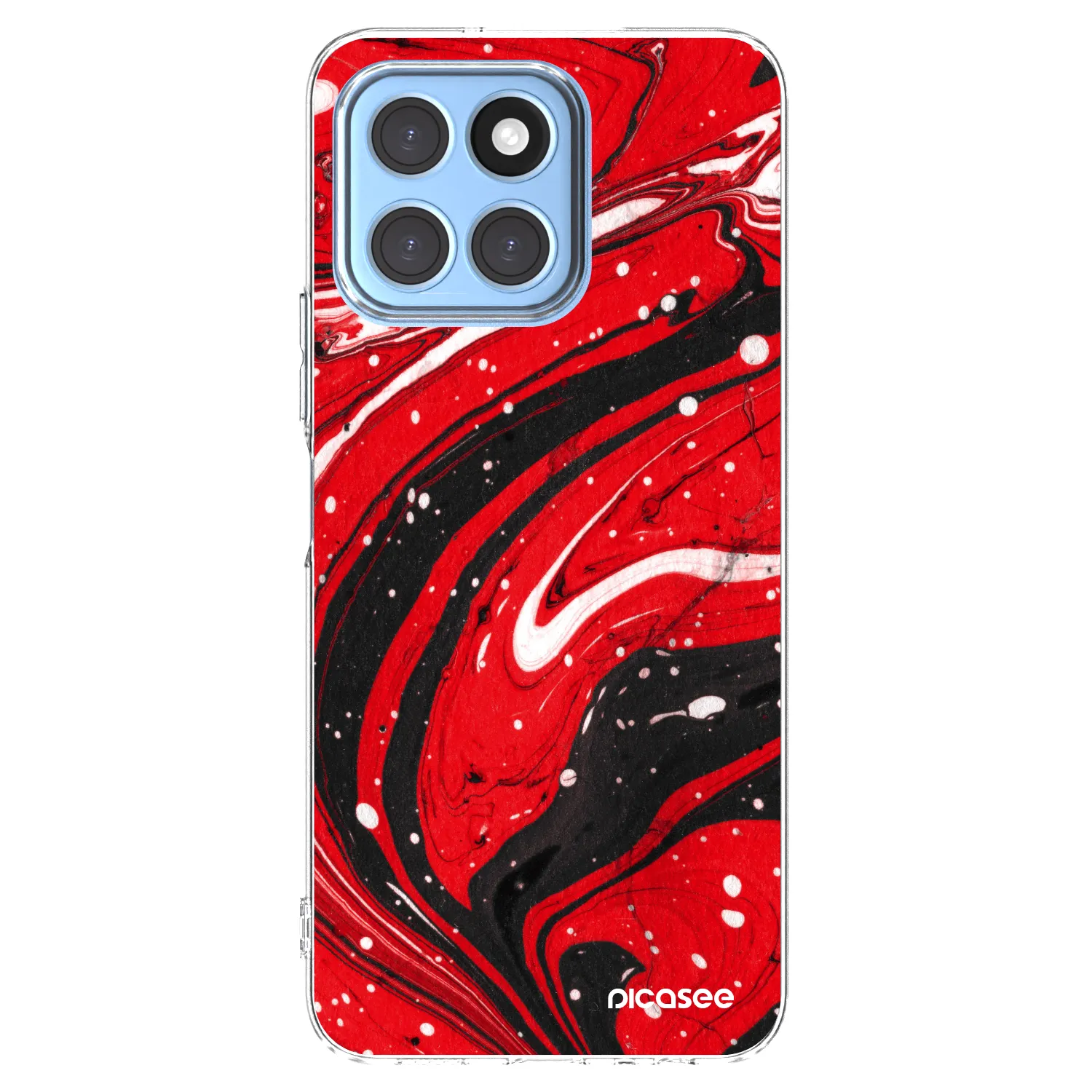 Picasee Honor X6 Hülle - Transparentes Silikon - Red black