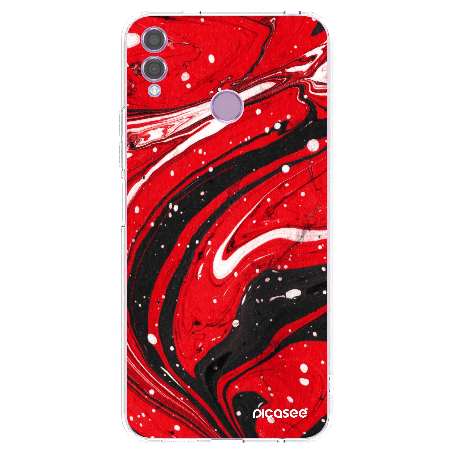 Picasee Honor 8X Hülle - Transparentes Silikon - Red black