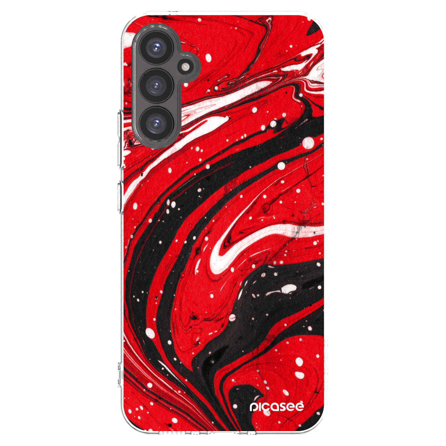 Picasee Samsung Galaxy A34 5G A346B Hülle - Transparentes Silikon - Red black
