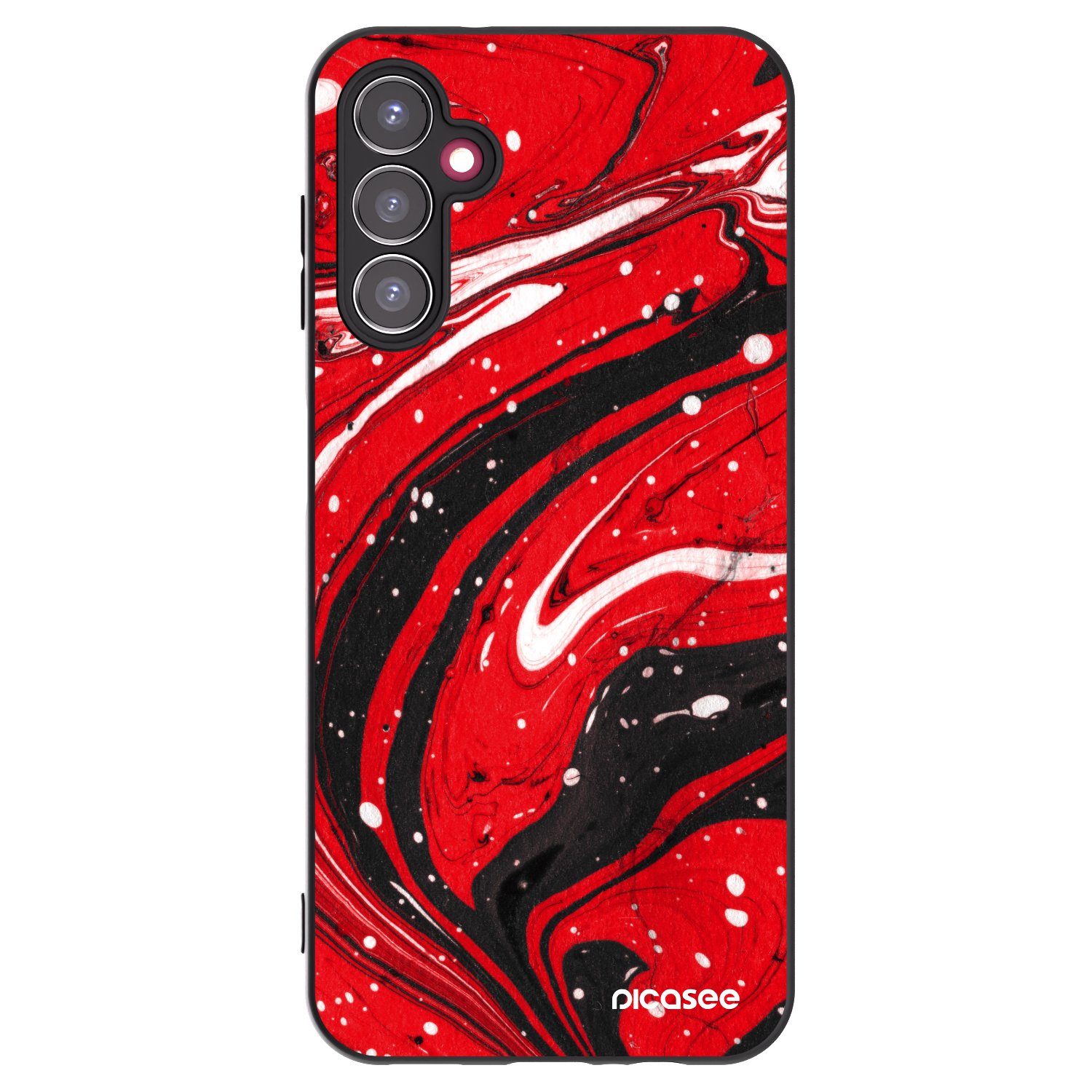 Picasee Samsung Galaxy A14 4G A145R Hülle - Schwarzes Silikon - Red black
