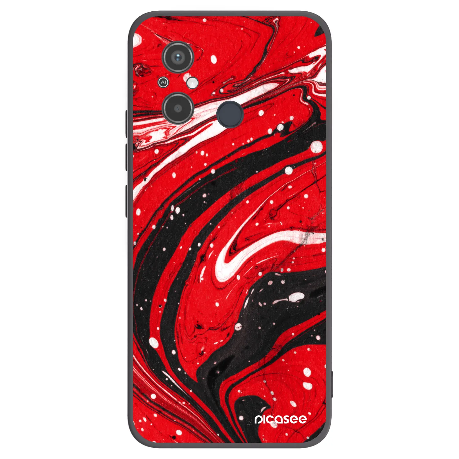 Picasee Xiaomi Redmi 12C Hülle - Schwarzes Silikon - Red black