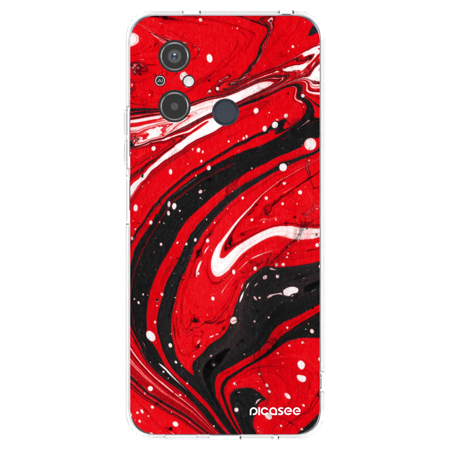 Picasee Xiaomi Redmi 12C Hülle - Transparentes Silikon - Red black
