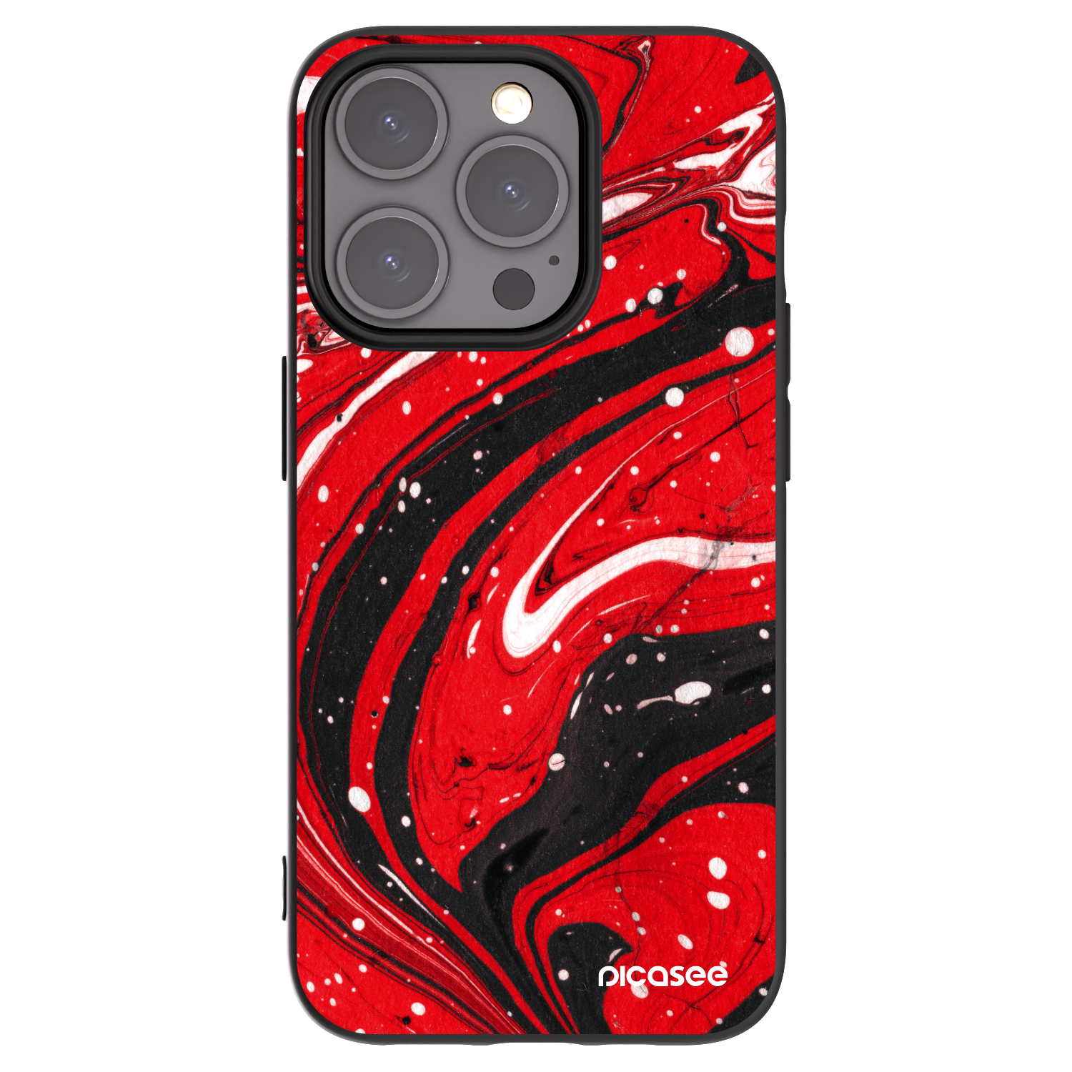 Picasee Apple iPhone 15 Pro Hülle - Schwarzes Silikon - Red black