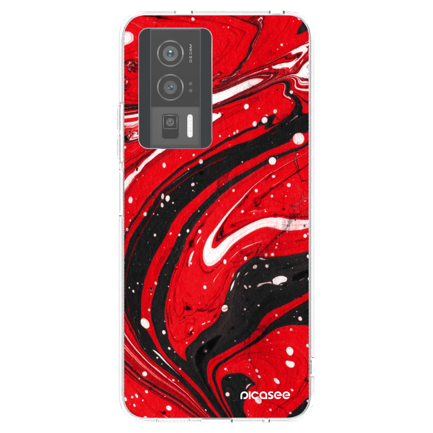 Picasee Xiaomi Poco F5 Pro 5G Hülle - Transparentes Silikon - Red black