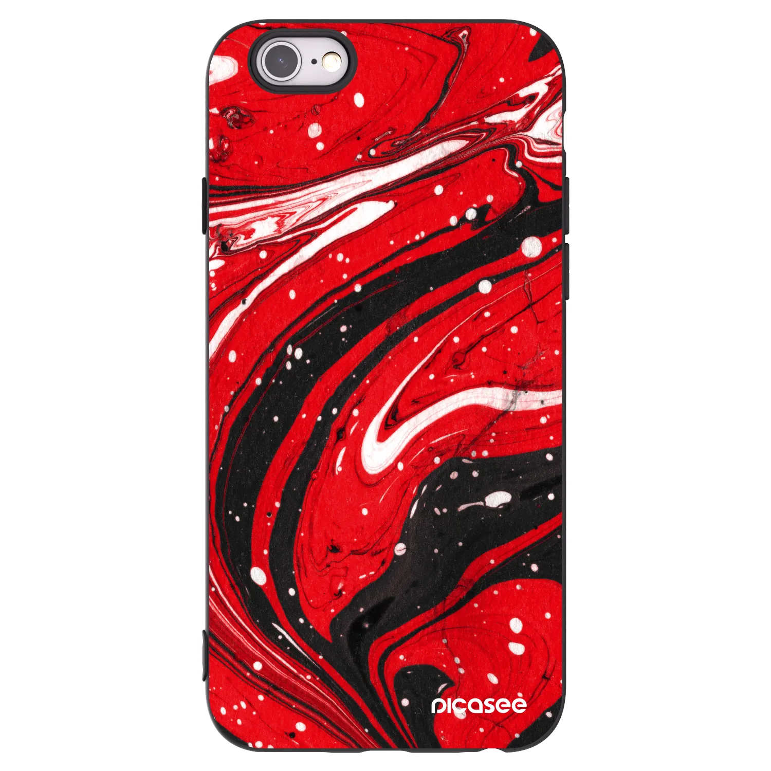 Picasee Apple iPhone 6/6S Hülle - Schwarzes Silikon - Red black