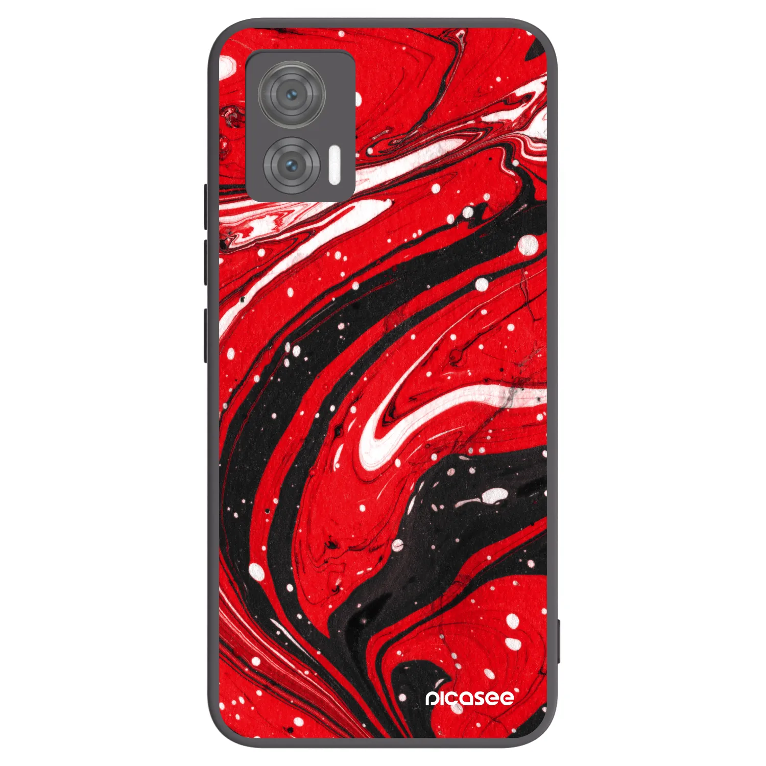 Picasee Motorola Edge 30 Neo Hülle - Schwarzes Silikon - Red black