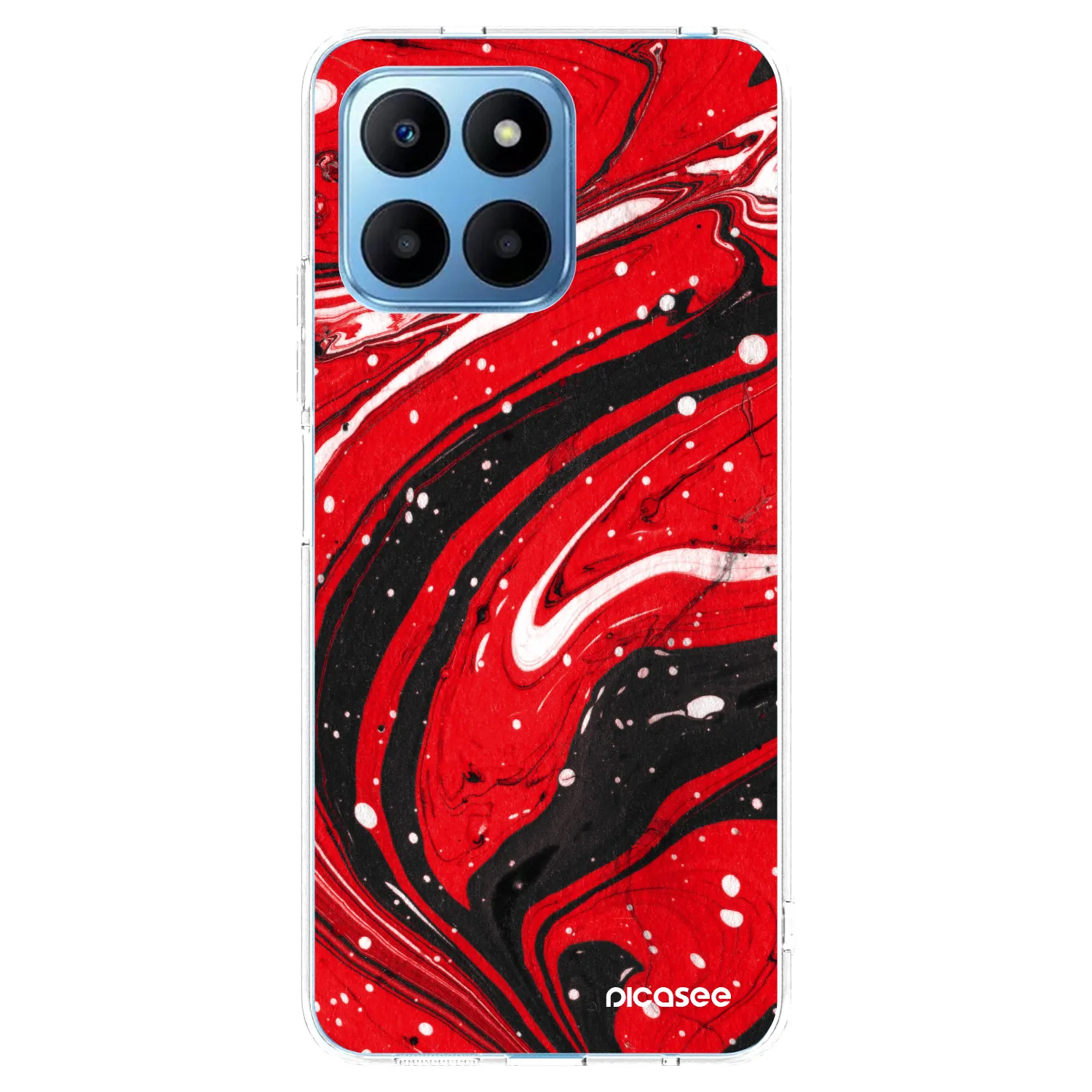 Picasee Honor 70 Lite Hülle - Transparentes Silikon - Red black