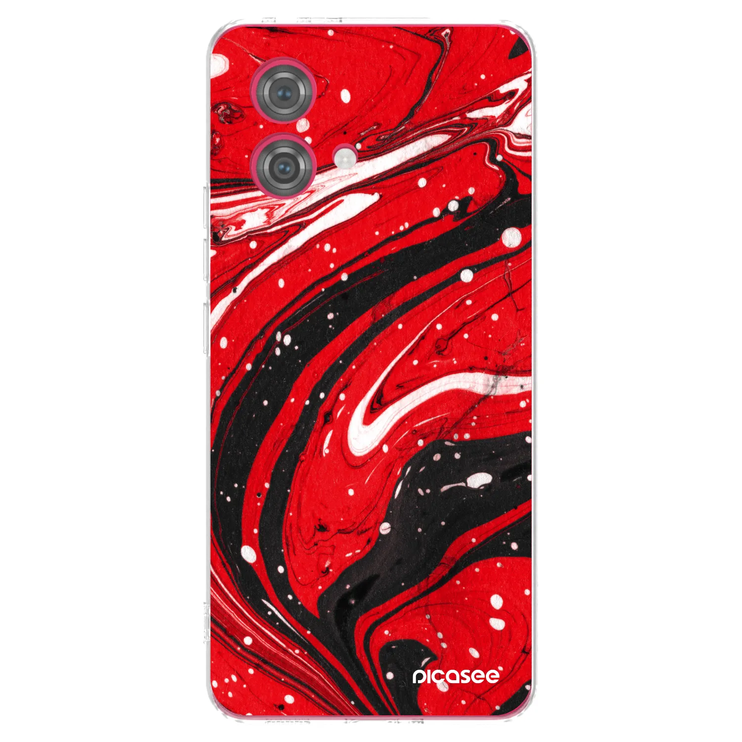 Picasee Motorola Moto G84 5G Hülle - Transparentes Silikon - Red black