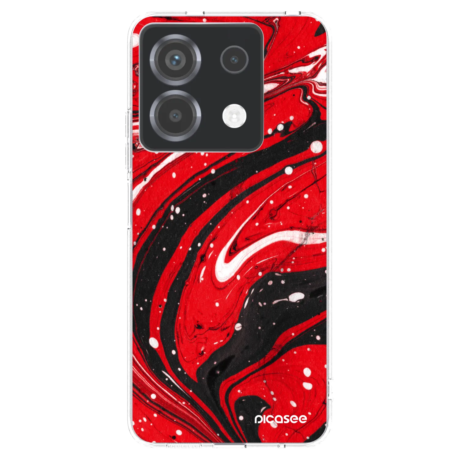 Picasee Xiaomi Poco X6 Hülle - Transparentes Silikon - Red black