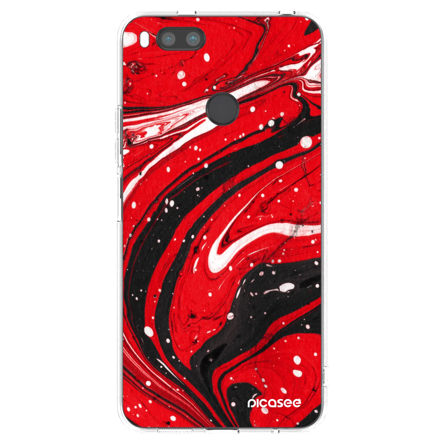 Picasee Xiaomi Mi A1 Global Hülle - Transparentes Silikon - Red black