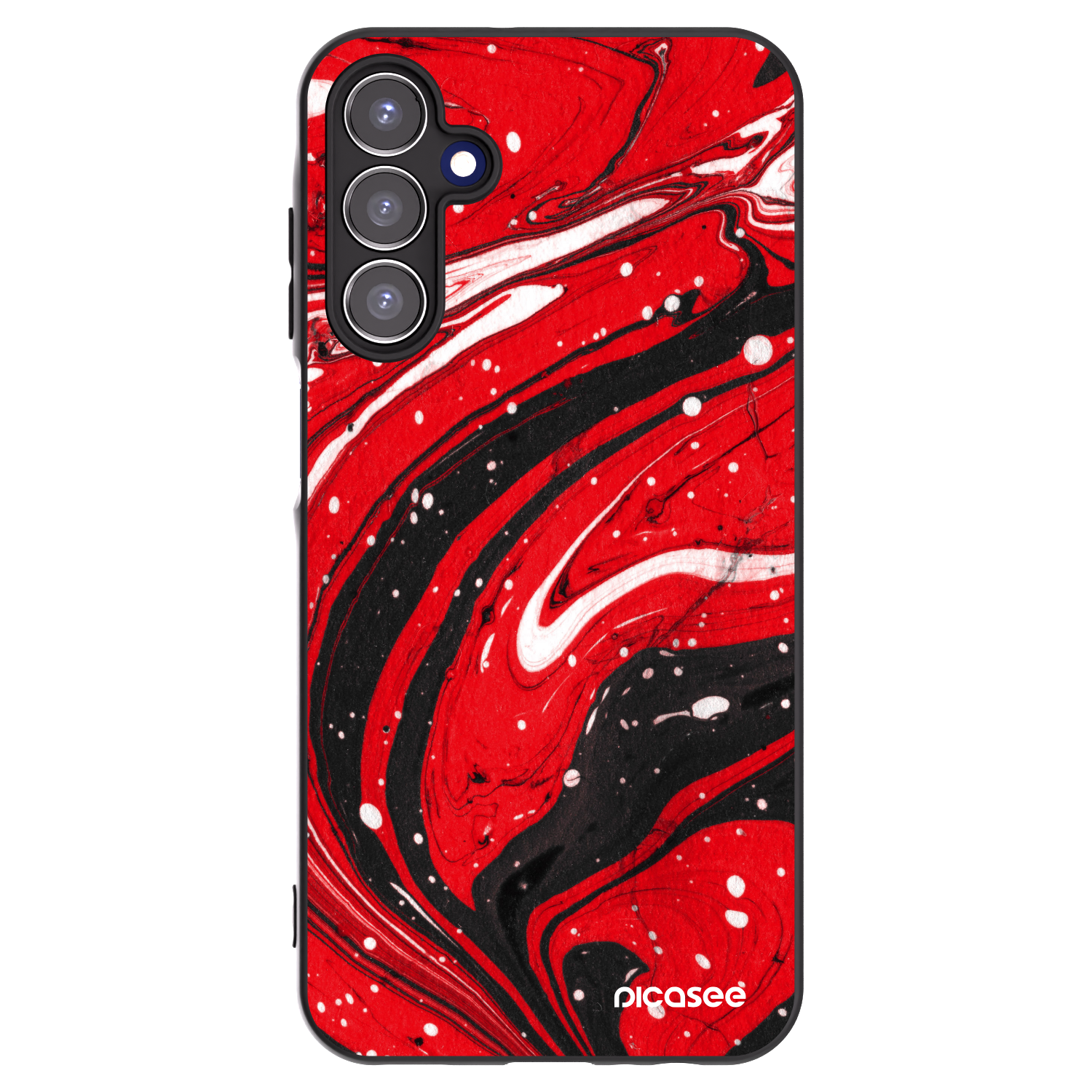 Picasee Samsung Galaxy A15 A155F 4G Hülle - Schwarzes Silikon - Red black