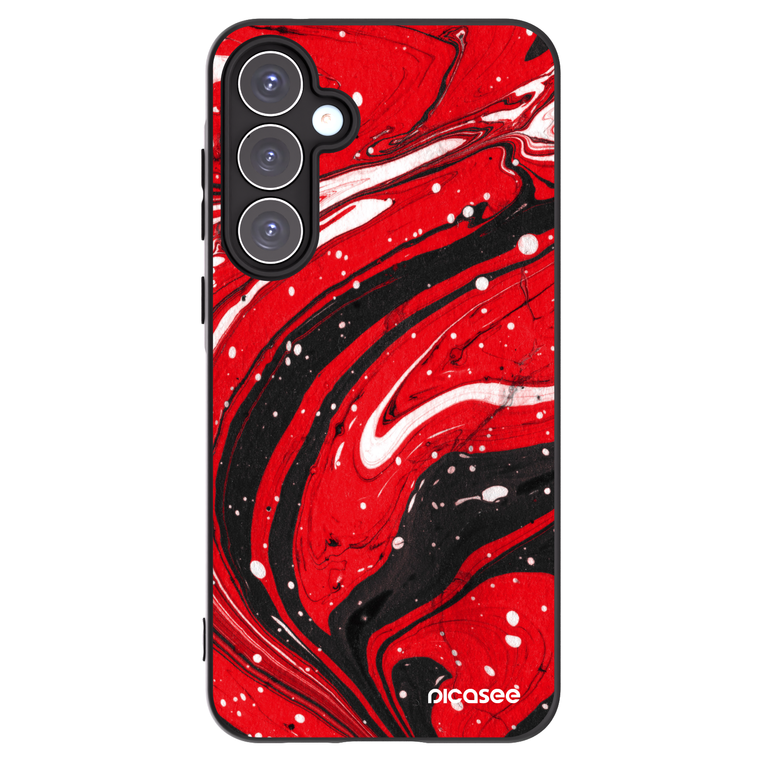 Picasee Samsung Galaxy A55 5G A556B Hülle - Schwarzes Silikon - Red black