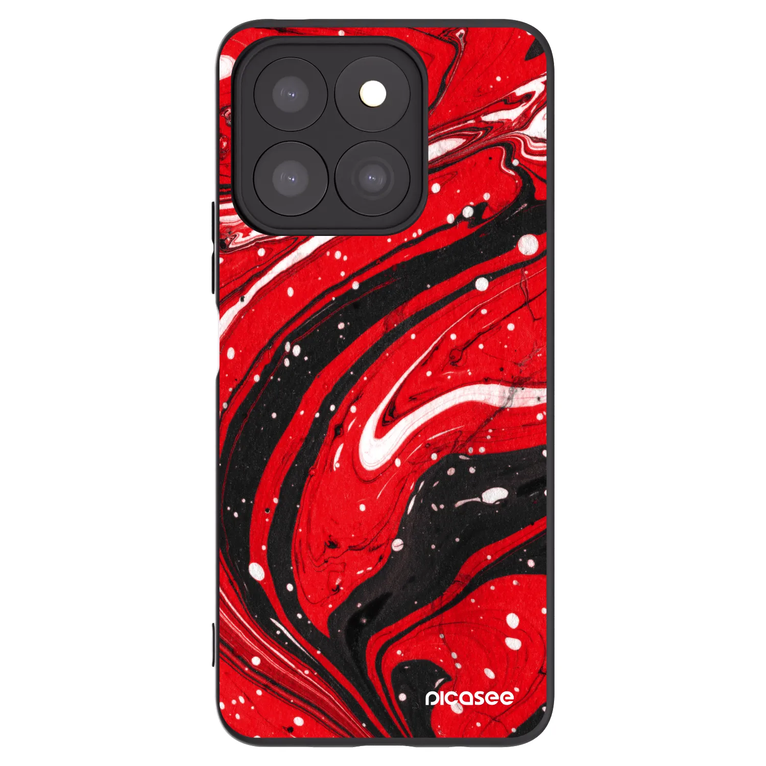 Picasee Honor X8b Hülle - Schwarzes Silikon - Red black