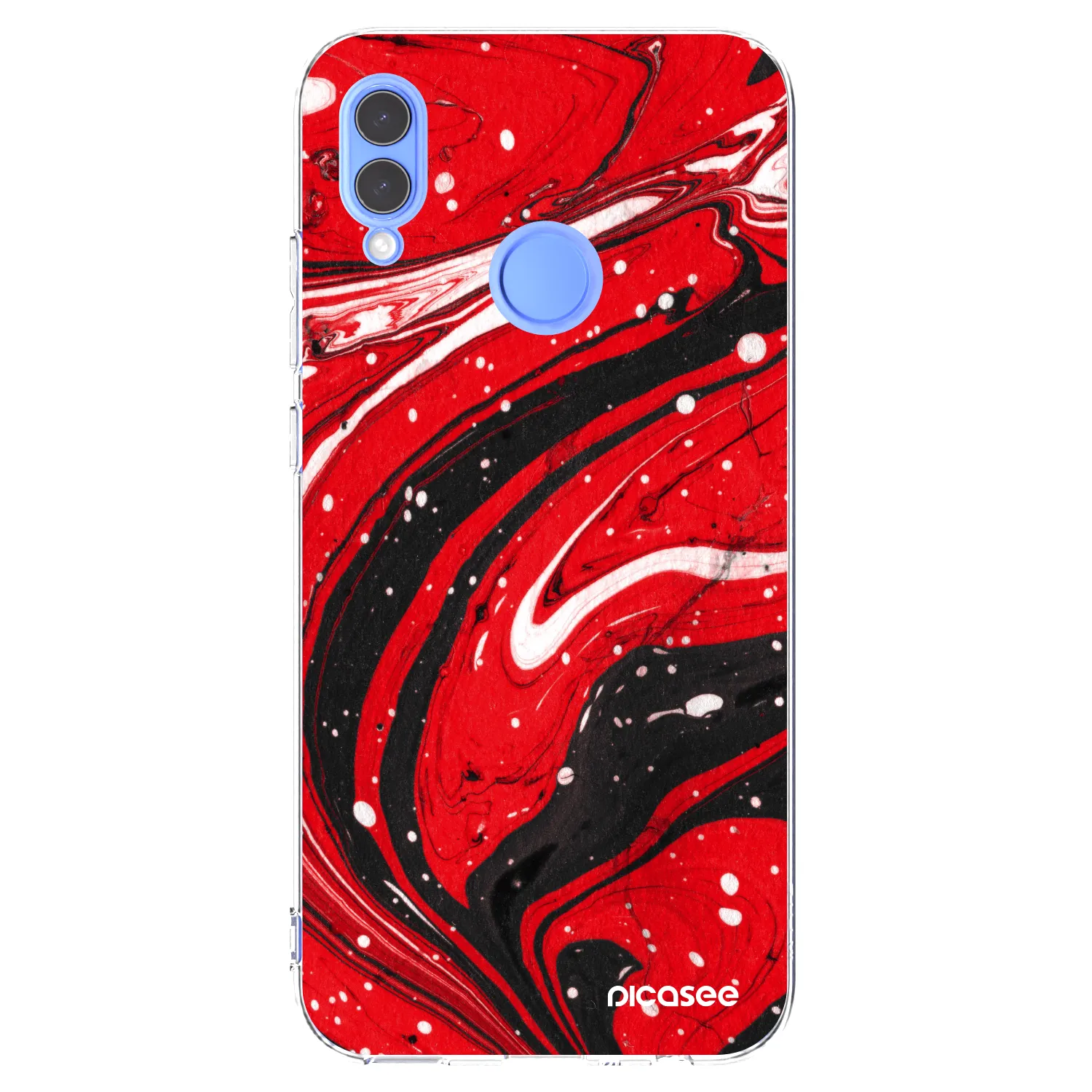 Picasee Huawei P Smart 2019 Hülle - Transparentes Silikon - Red black