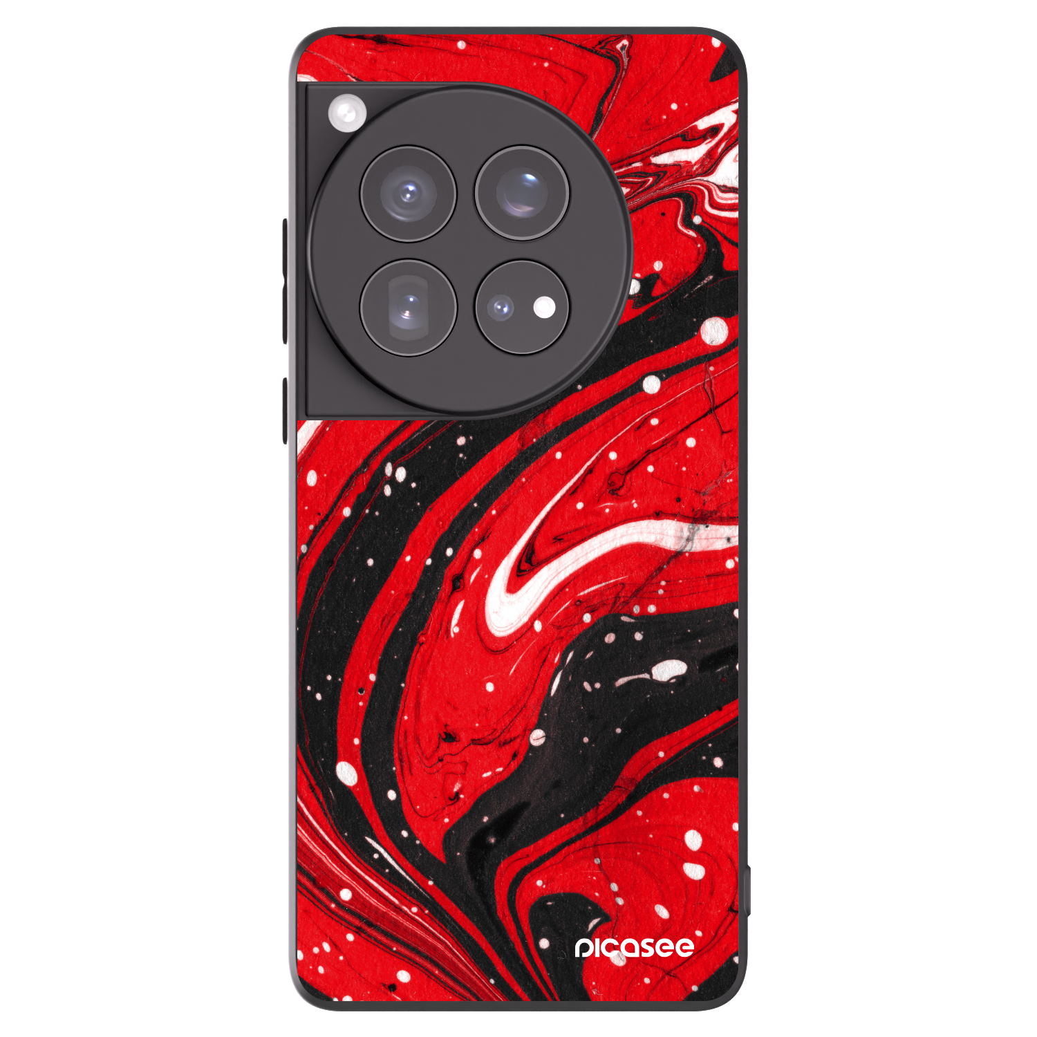 Picasee OnePlus 12 5G Hülle - Schwarzes Silikon - Red black