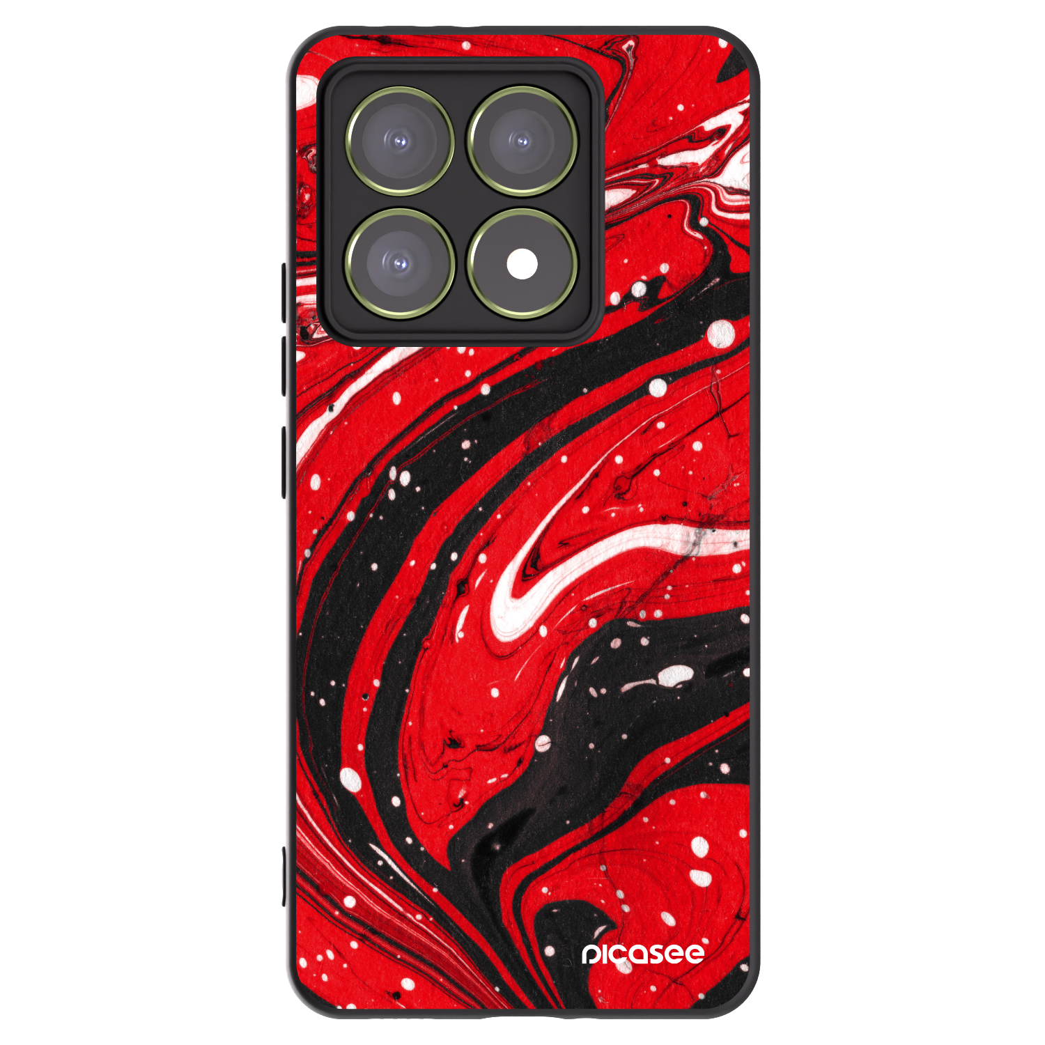 Picasee Xiaomi 14T Hülle - Schwarzes Silikon - Red black