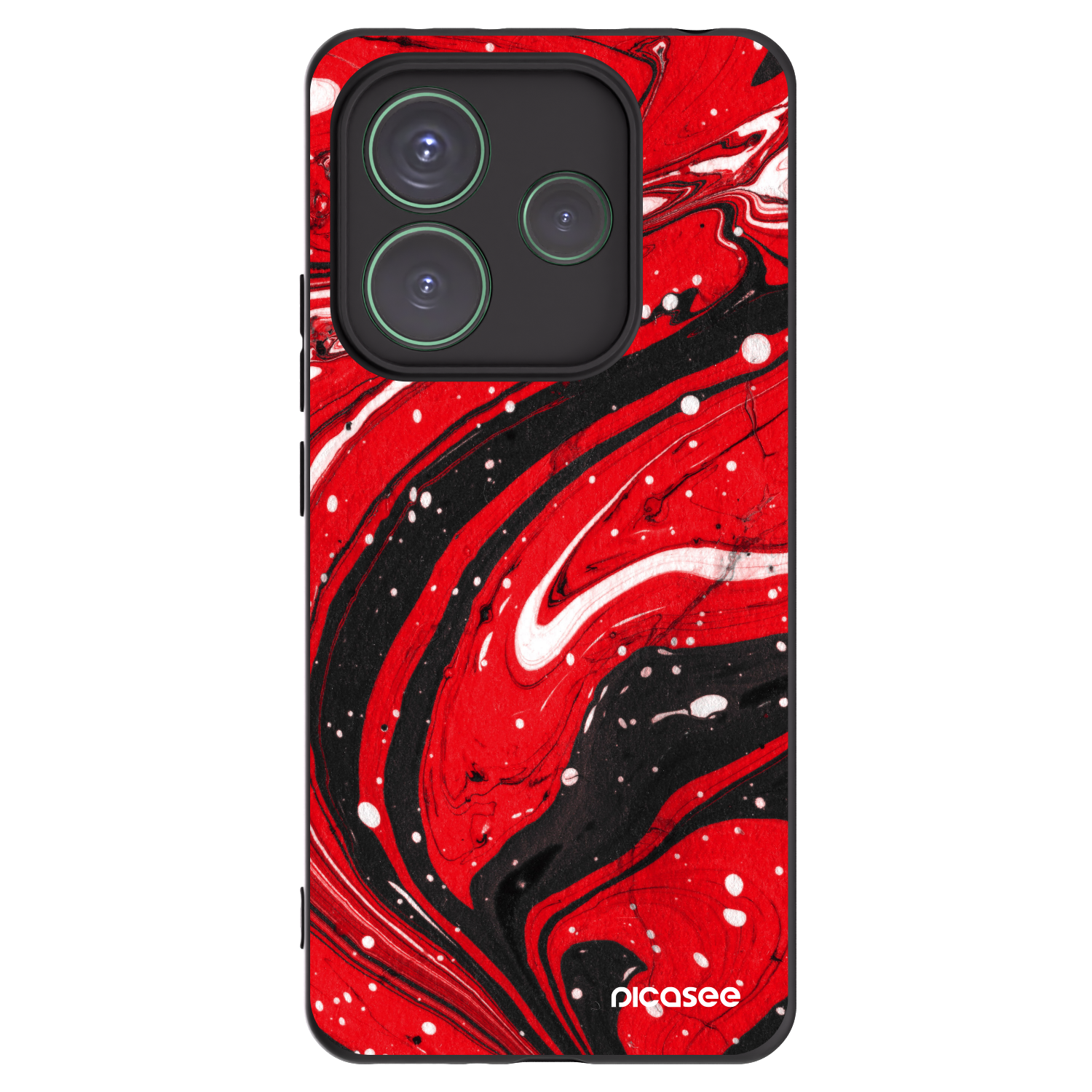 Picasee Xiaomi Redmi Note 14 5G Hülle - Schwarzes Silikon - Red black