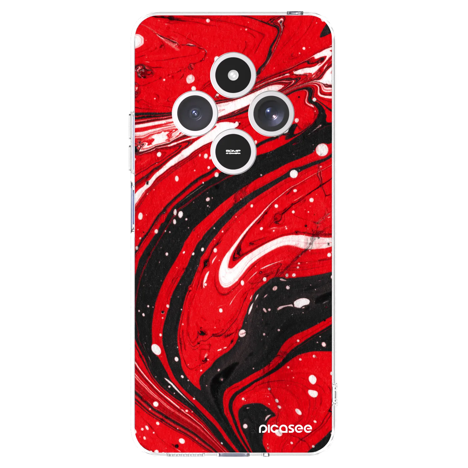 Picasee Xiaomi Redmi 14C Hülle - Transparentes Silikon - Red black