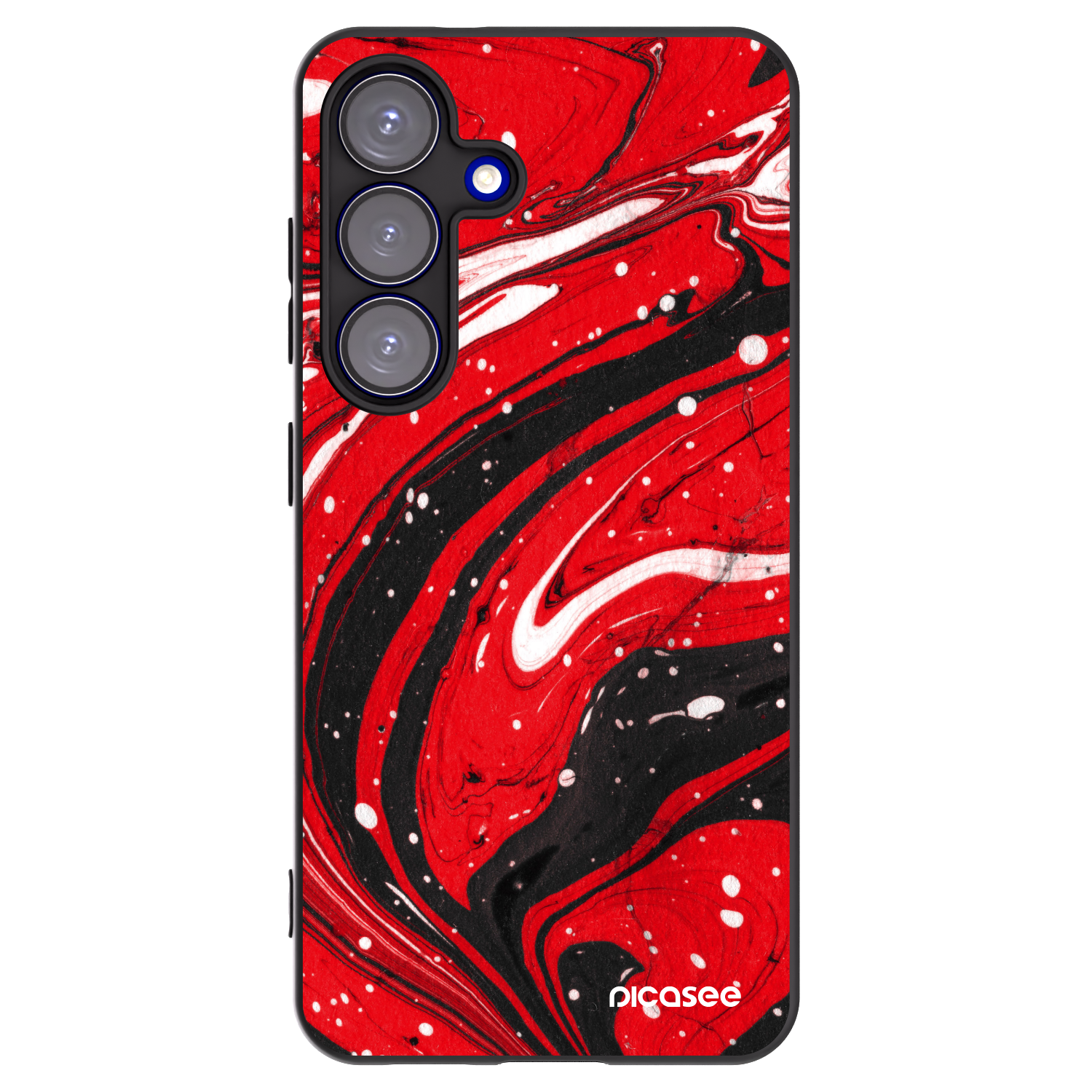 Picasee Samsung Galaxy S25 5G Hülle - Schwarzes Silikon - Red black