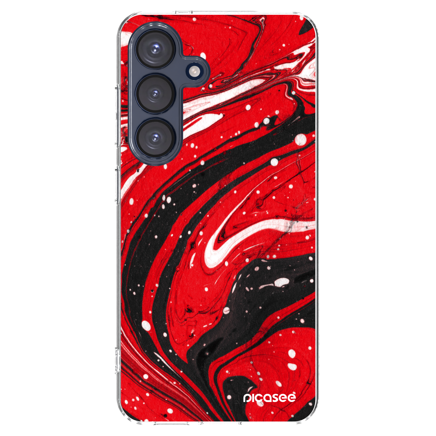 Picasee Samsung Galaxy S25 5G Hülle - Transparentes Silikon - Red black