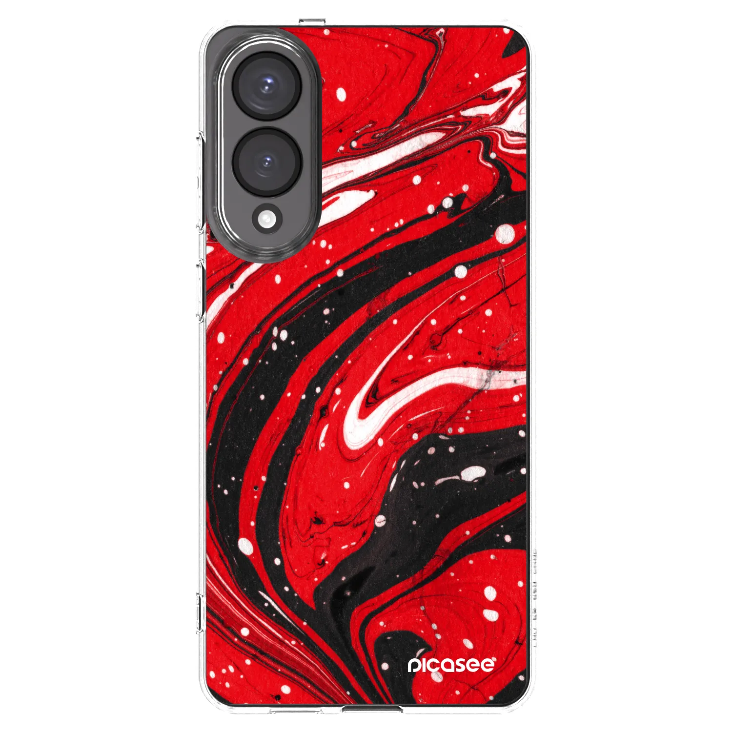 Picasee Samsung Galaxy S25 Edge 5G Hülle - Transparentes Silikon - Red black