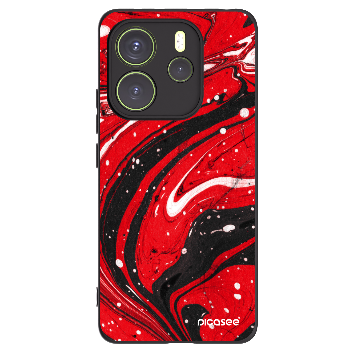 Picasee Xiaomi Redmi Note 14 4G Hülle - Schwarzes Silikon - Red black