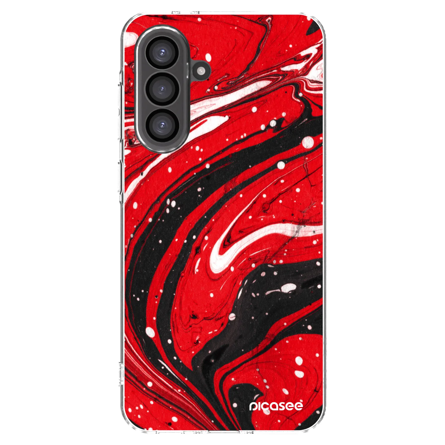 Picasee Samsung Galaxy A56 5G A566B Hülle - Transparentes Silikon - Red black