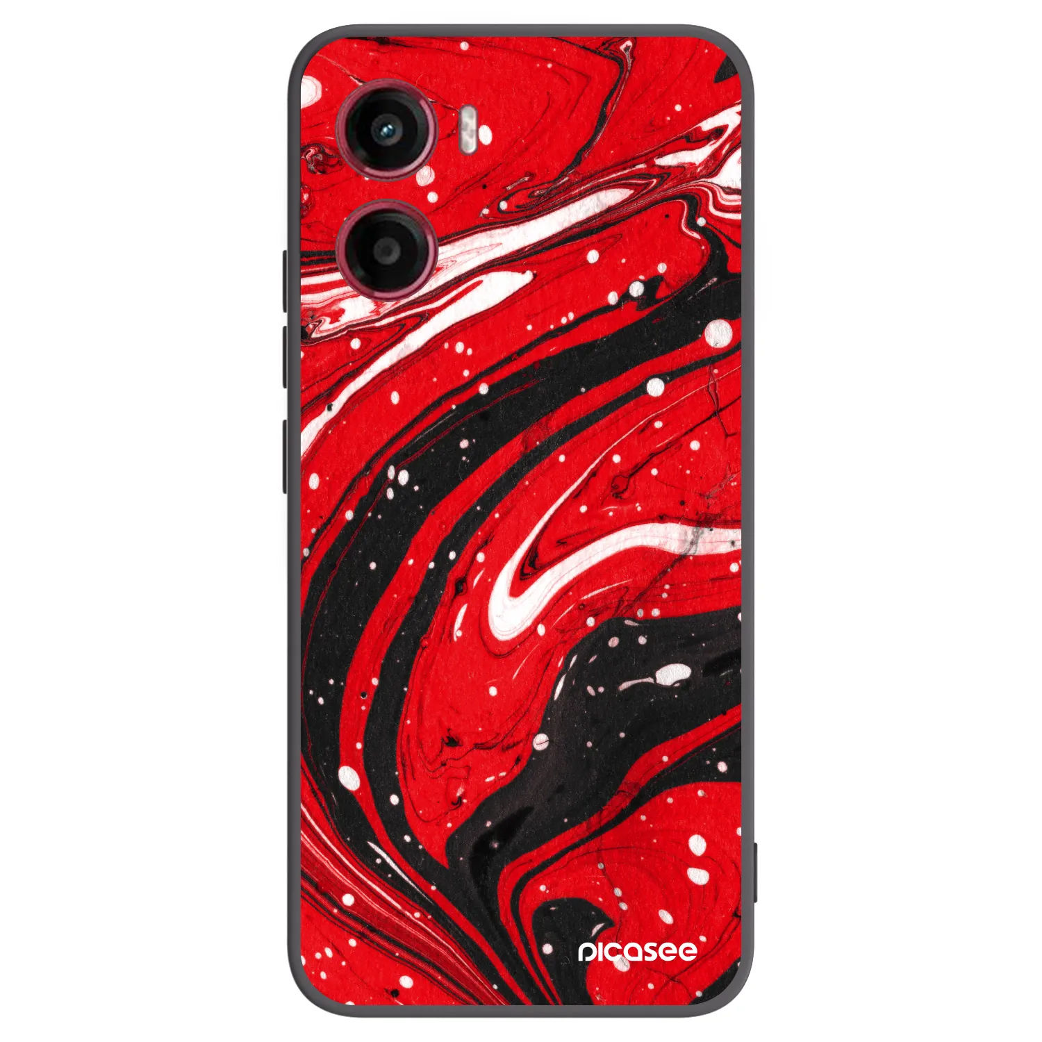 Picasee Motorola Moto G05 Hülle - Schwarzes Silikon - Red black