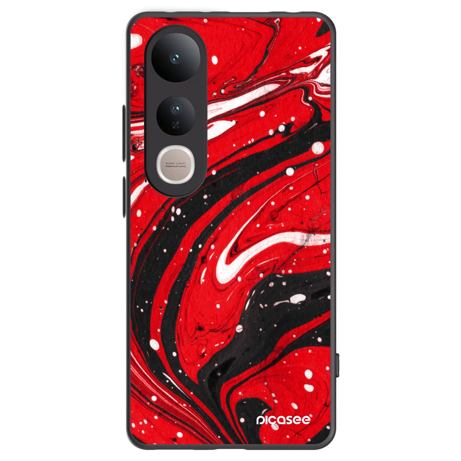 Picasee Vivo V50 Lite 5G Hülle - Schwarzes Silikon - Red black