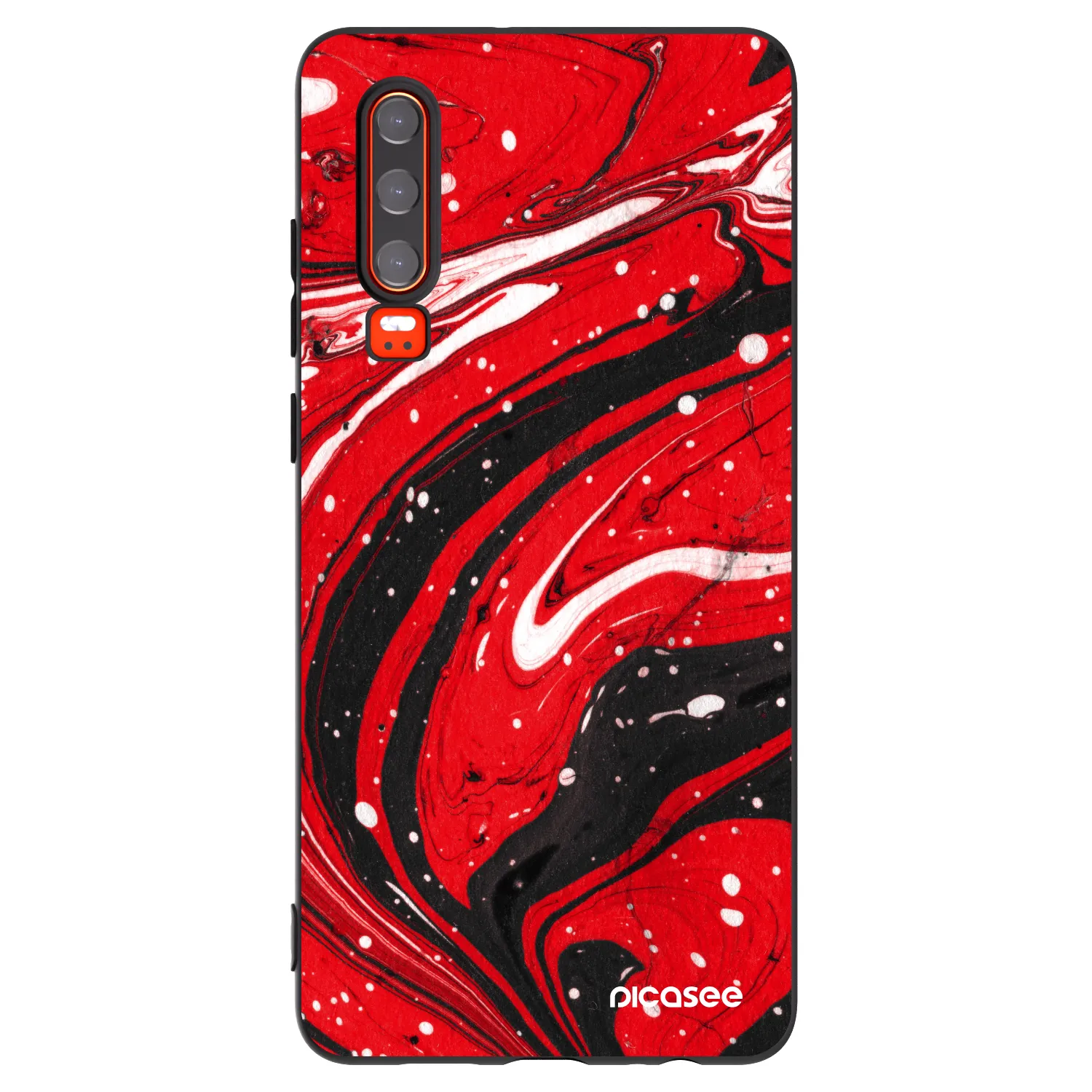 Picasee Huawei P30 Hülle - Schwarzes Silikon - Red black
