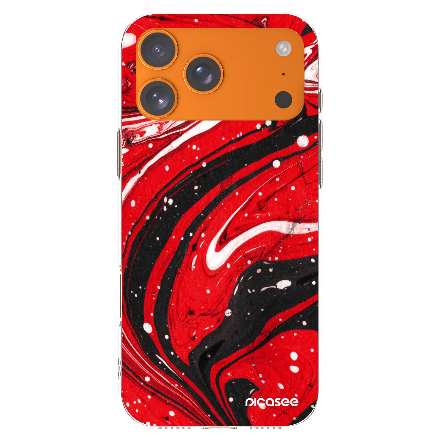 Picasee Apple iPhone 17 Pro Max Hülle - Transparentes Silikon - Red black