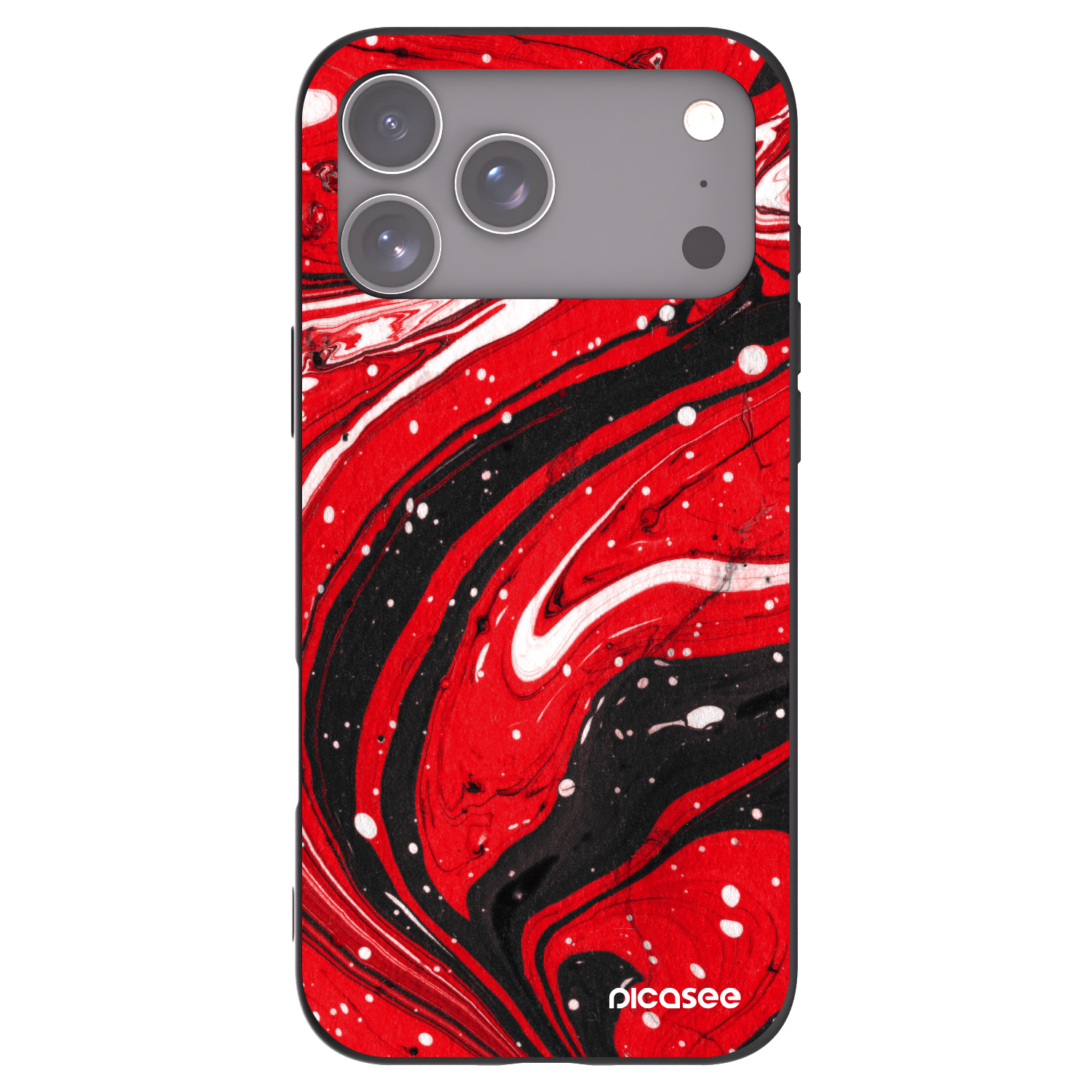 Picasee Apple iPhone 17 Pro Max Hülle - Schwarzes Silikon - Red black