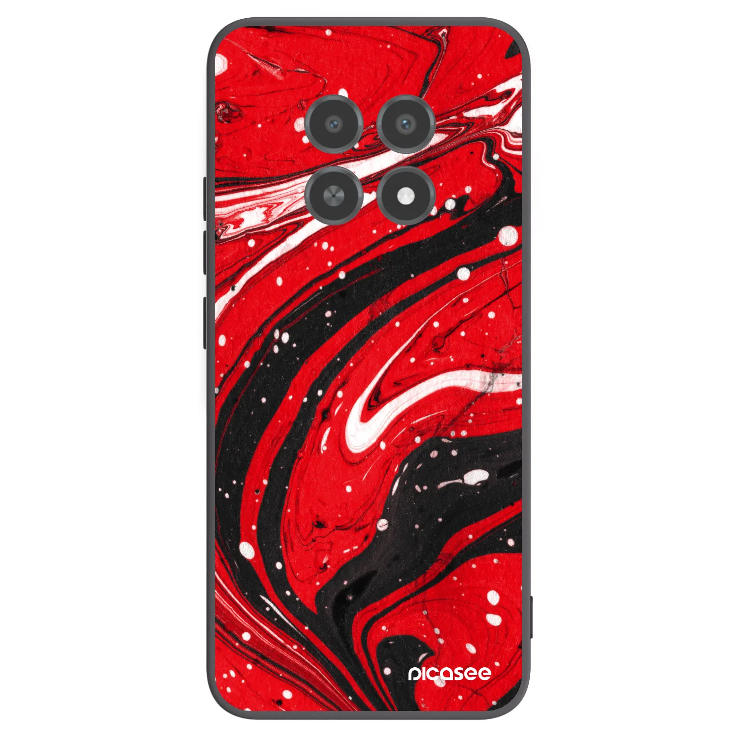 Picasee Realme 12X Hülle - Schwarzes Silikon - Red black
