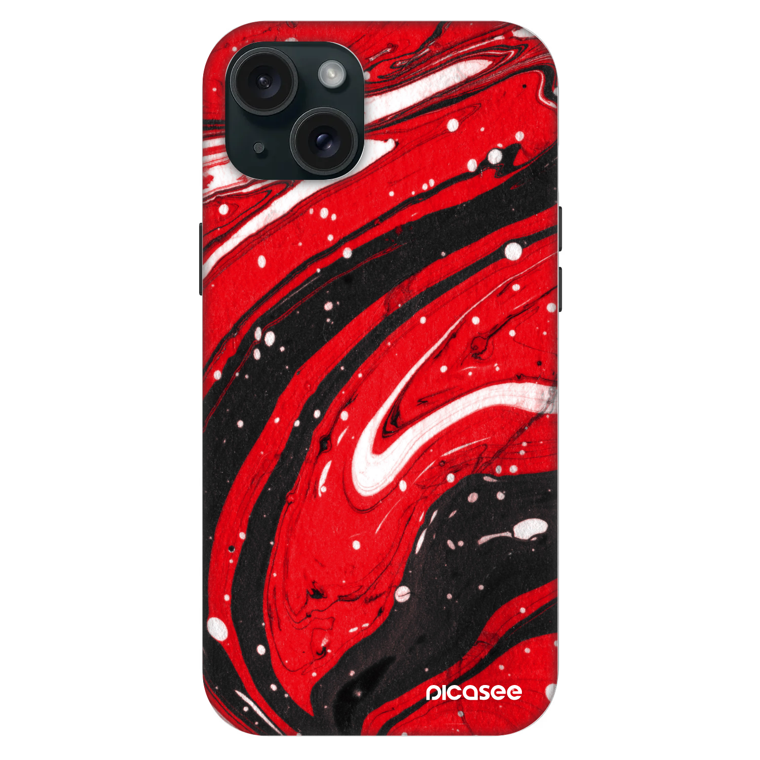 Picasee Fashion Case MagSafe für Apple iPhone 15 Plus - Red black