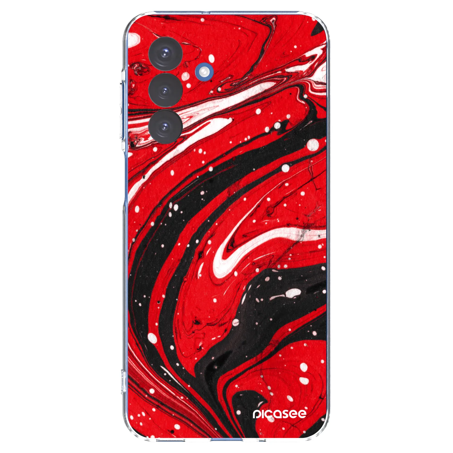 Picasee Samsung Galaxy A17 5G Hülle - Transparentes Silikon - Red black