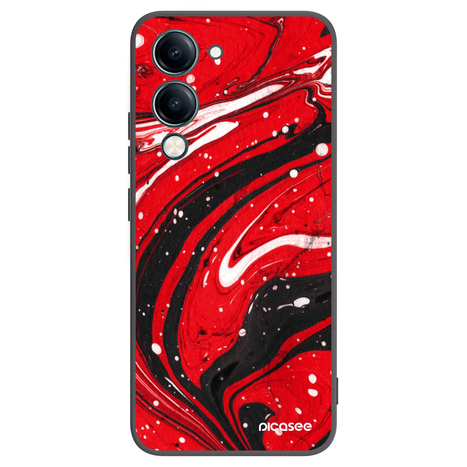 Picasee Vivo Y29s 5G Hülle - Schwarzes Silikon - Red black