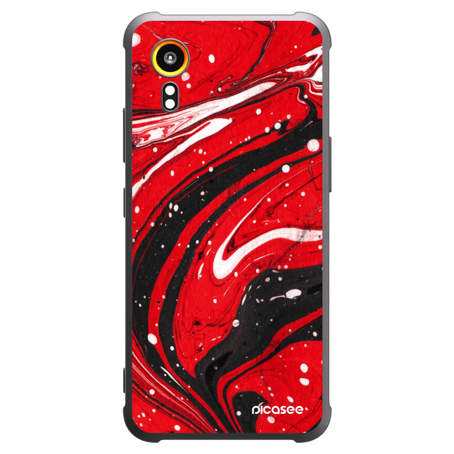 Picasee Samsung Galaxy Xcover 7 Hülle - Schwarzes Silikon - Red black